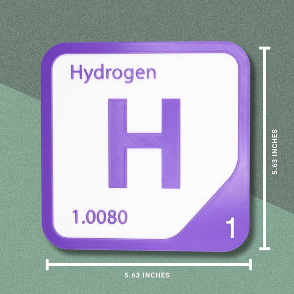 HYDROGEN Periodic Table Tile – Educational Wall Art for Science Lovers, 5.6 x 5.6 Inches