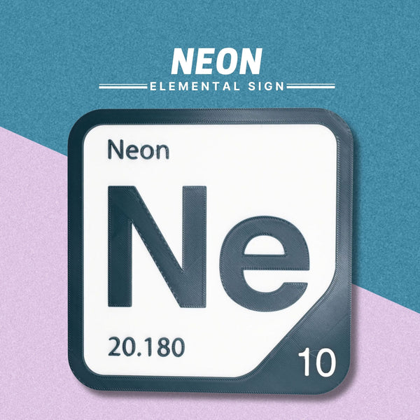 NEON Periodic Table Tile – Educational Wall Art for Science Lovers, 5.6 x 5.6 Inches