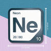 NEON Periodic Table Tile – Educational Wall Art for Science Lovers, 5.6 x 5.6 Inches