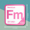 FERMIUM Periodic Table Tile – Educational Wall Art for Science Lovers, 5.6 x 5.6 Inches