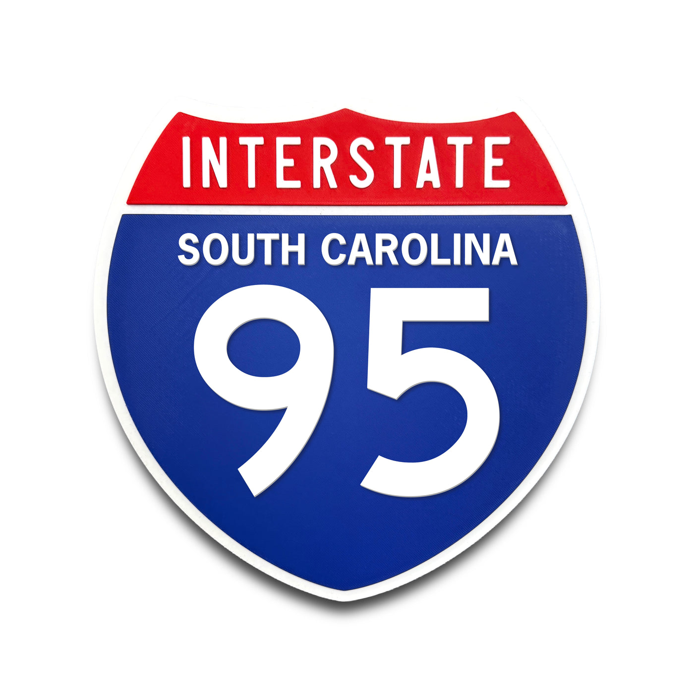 Interstate 95 South Carolina road sign replica front view