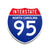 Interstate 95 North Carolina road sign replica front view