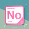 NOBELIUM Periodic Table Tile – Educational Wall Art for Science Lovers, 5.6 x 5.6 Inches