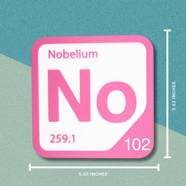 NOBELIUM Periodic Table Tile – Educational Wall Art for Science Lovers, 5.6 x 5.6 Inches