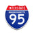 Interstate 95 Massachusetts road sign replica front view