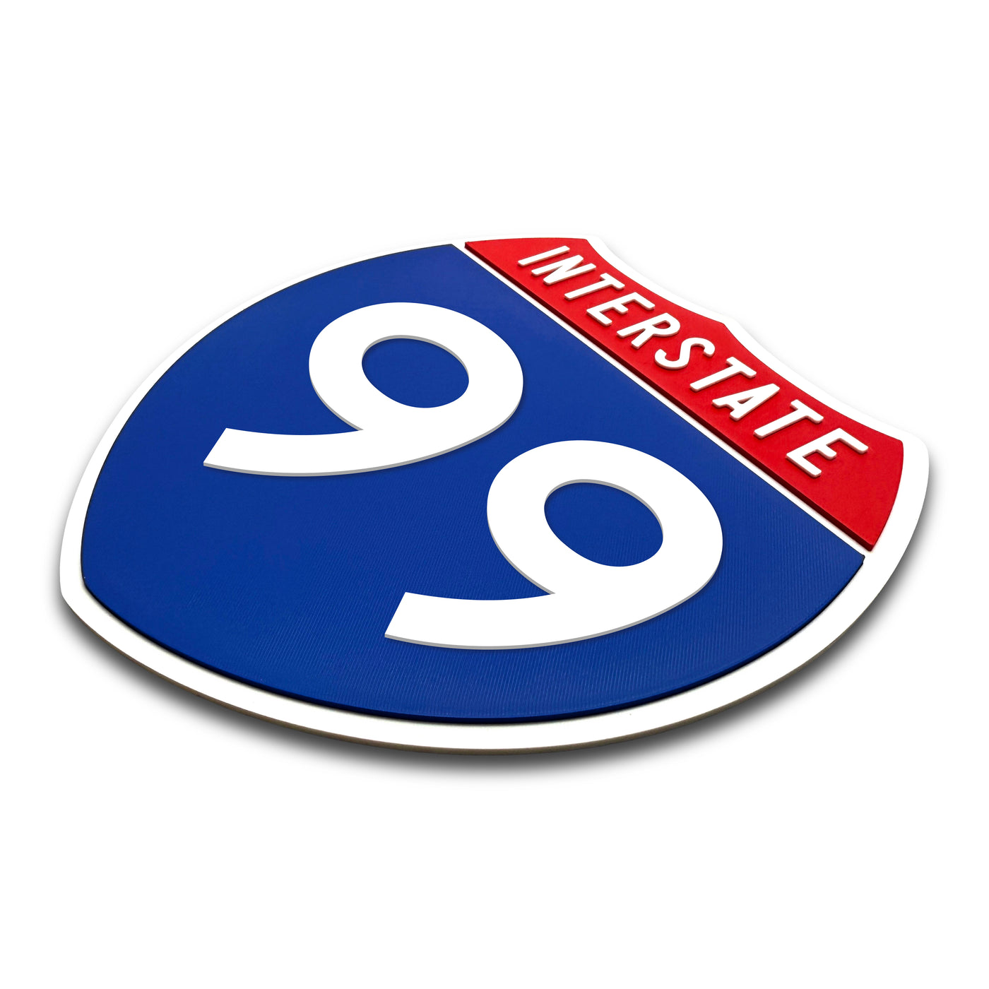 Interstate 99 Number Only road sign replica three quarter view