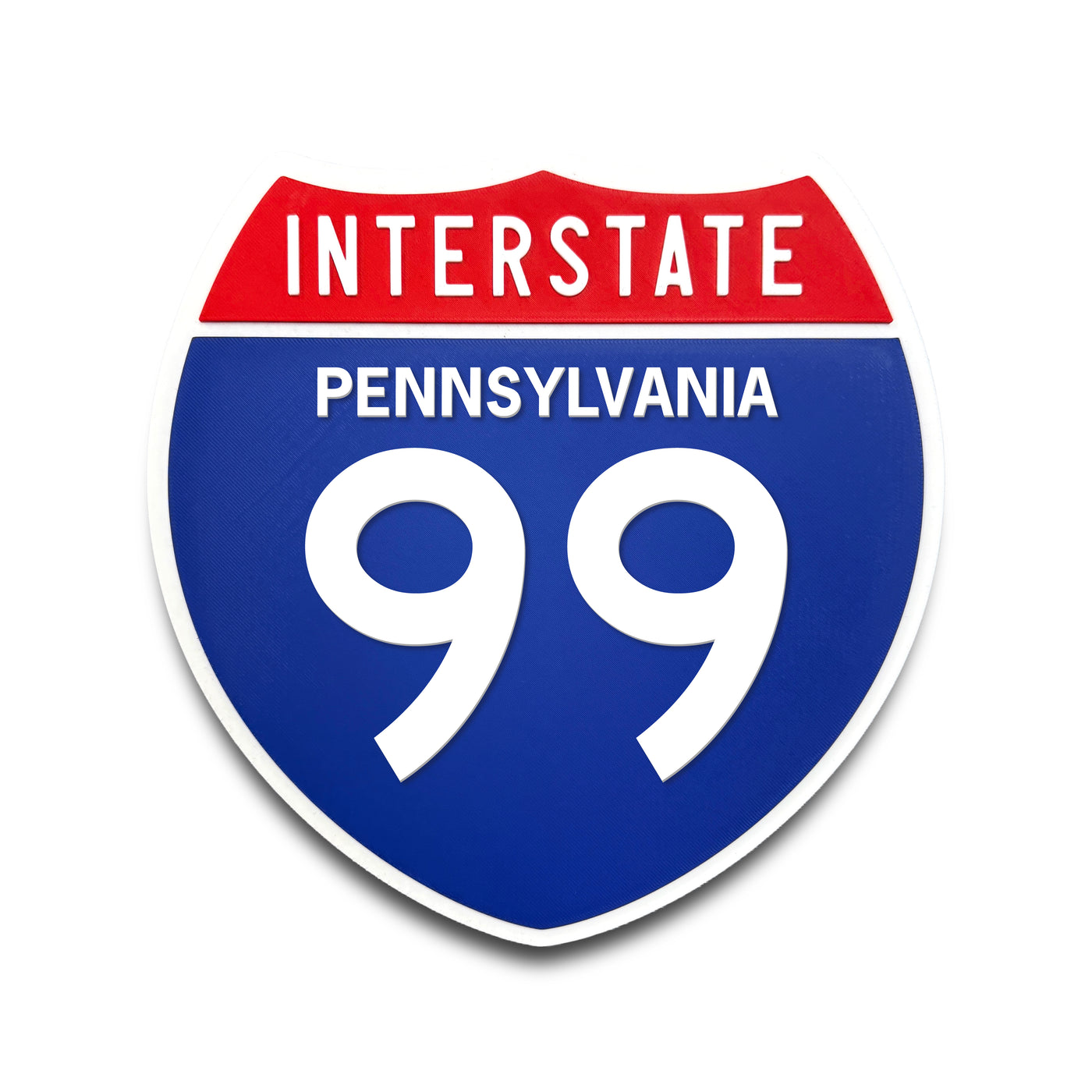 Interstate 99 Pennsylvania road sign replica front view