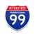 Interstate 99 Pennsylvania road sign replica front view