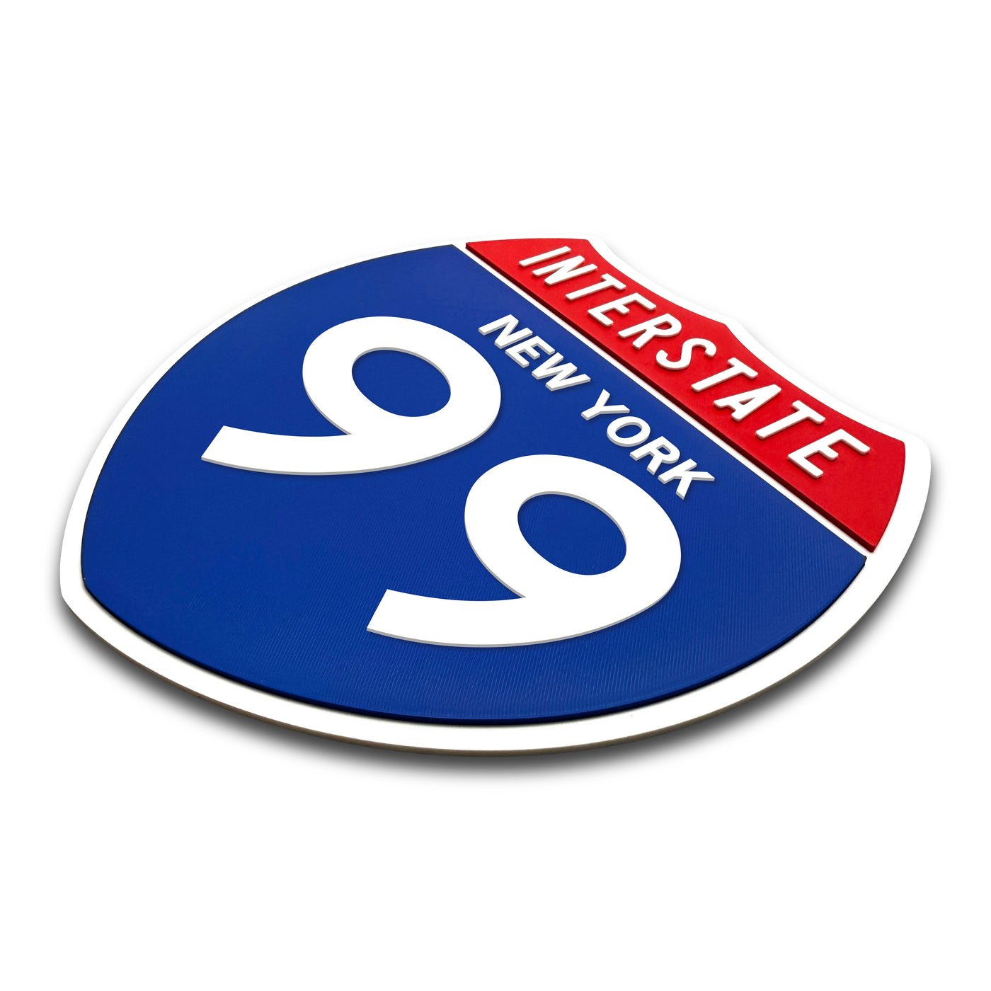 Interstate 99 New York road sign replica three-quarter view