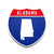 Alabama Interstate Shield Silhouette sign front view