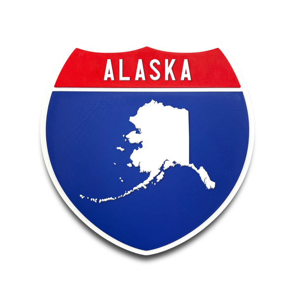 Alaska Interstate Shield Silhouette sign front view