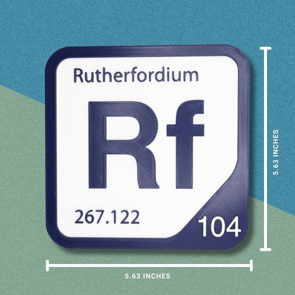RUTHERFORDIUM Periodic Table Tile – Educational Wall Art for Science Lovers, 5.6 x 5.6 Inches