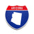 Arizona Interstate Shield Silhouette sign front view