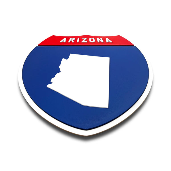 Arizona Interstate Shield Silhouette sign flat view