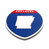 Arkansas Interstate Shield Silhouette sign flat view
