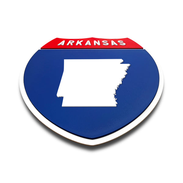 Arkansas Interstate Shield Silhouette sign flat view