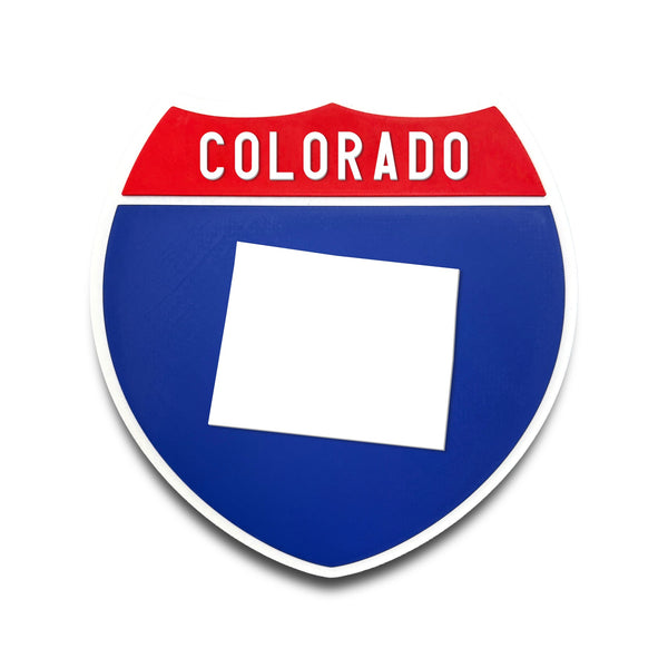 Colorado Interstate Shield Silhouette sign front view