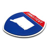 Connecticut Interstate Shield Silhouette sign three quarter view