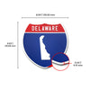 Delaware Interstate Shield Silhouette sign dimension view