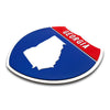 Georgia Interstate Shield Silhouette sign three quarter view