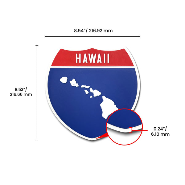 Hawaii Interstate Shield Silhouette sign dimension view
