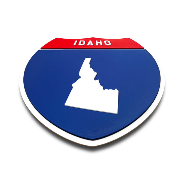 Idaho Interstate Shield Silhouette sign flat view
