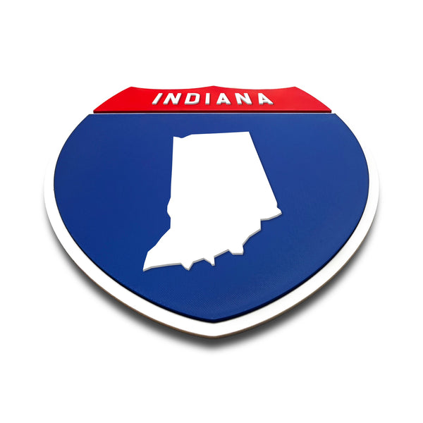 Indiana Interstate Shield Silhouette sign flat view