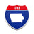 Iowa Interstate Shield Silhouette sign front view