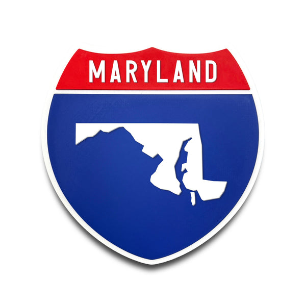 Maryland Interstate Shield Silhouette sign front view
