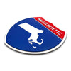 Massachusetts Interstate Shield Silhouette sign three quarter view