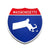 Massachusetts Interstate Shield Silhouette sign front view