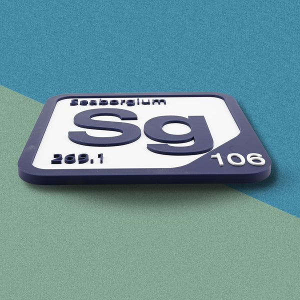 SEABORGIUM Periodic Table Tile – Educational Wall Art for Science Lovers, 5.6 x 5.6 Inches