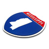 Mississippi Interstate Shield Silhouette sign three quarter view