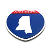 Mississippi Interstate Shield Silhouette sign flat view