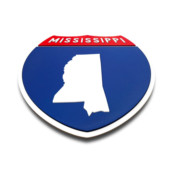 Mississippi Interstate Shield Silhouette sign flat view