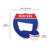 Montana Interstate Shield Silhouette sign dimension view