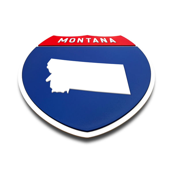 Montana Interstate Shield Silhouette sign flat view