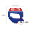 Nebraska Interstate Shield Silhouette sign dimension view