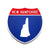 New Hampshire Interstate Shield Silhouette sign front view