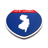 New Jersey Interstate Shield Silhouette sign flat view