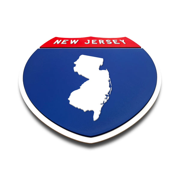 New Jersey Interstate Shield Silhouette sign flat view