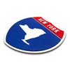 New York Interstate Shield Silhouette sign three quarter view