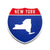 New York Interstate Shield Silhouette sign front view