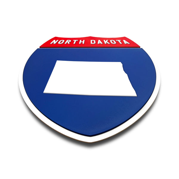 North Dakota Interstate Shield Silhouette sign flat view