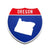 Oregon Interstate Shield Silhouette sign front view