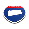 Pennsylvania Interstate Shield Silhouette sign flat view