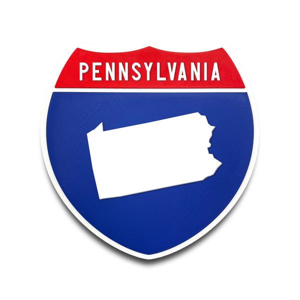 Pennsylvania Interstate Shield Silhouette sign front view