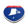 Rhode Island Interstate Shield Silhouette sign flat view
