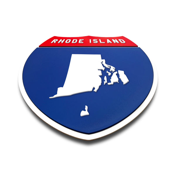 Rhode Island Interstate Shield Silhouette sign flat view