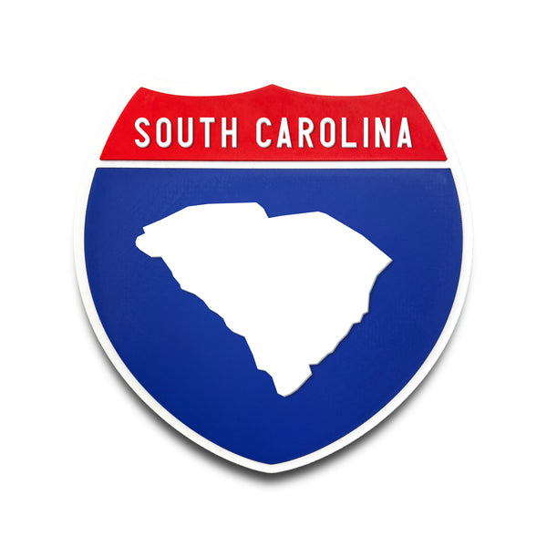 South Carolina Interstate Shield Silhouette sign front view